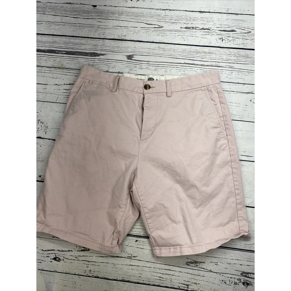 Old Navy Ultimate Slim Chino Shorts Pink Size 34 Solid Cotton Stretch Casual